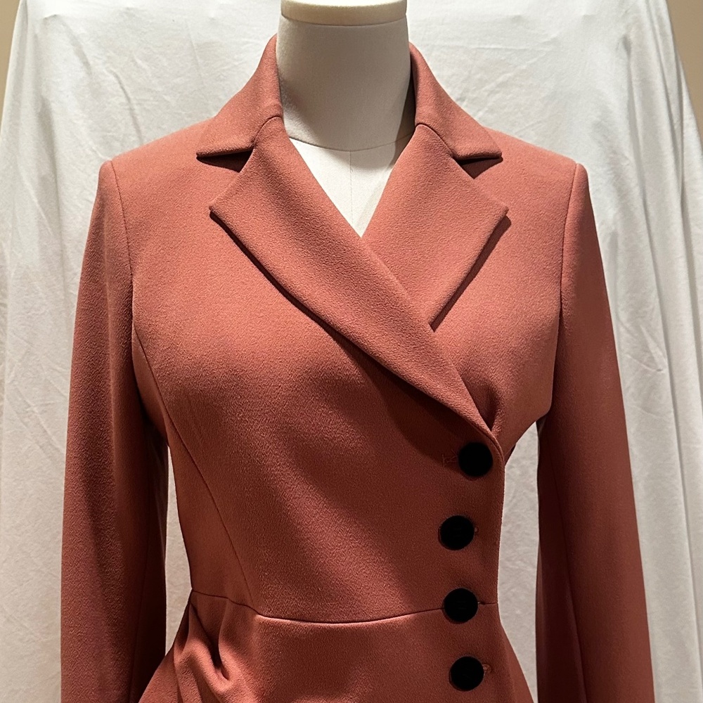 The Fold London Regent Jacket, Sculpt Stretch Crepe in Rose Pink, US 6